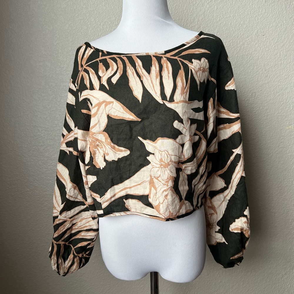NWT Rachel Zoe Linen Floral Blouse, S